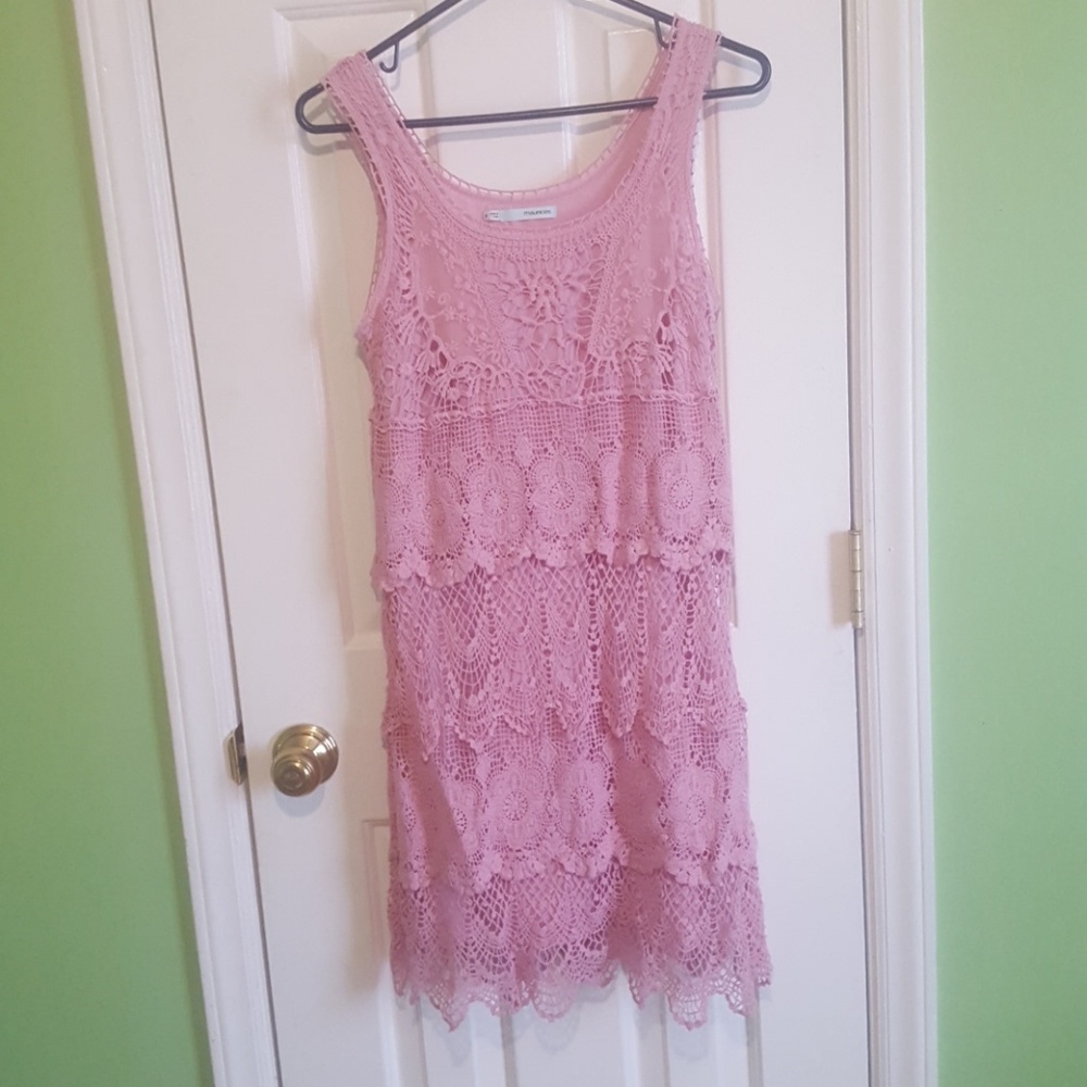 Pink lace dress